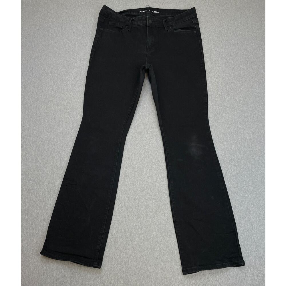 Old Navy Jeans Womens 10 Black Cotton Blend‎ Stretch Mid-Rise Kicker Bootcut Leg